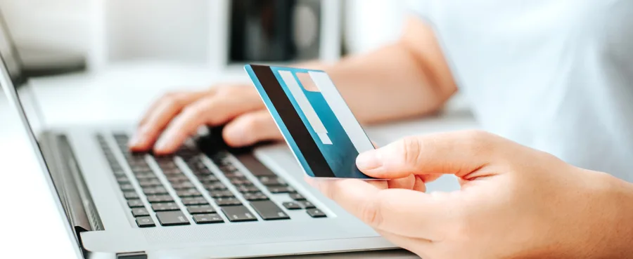 Customer paying online with a card